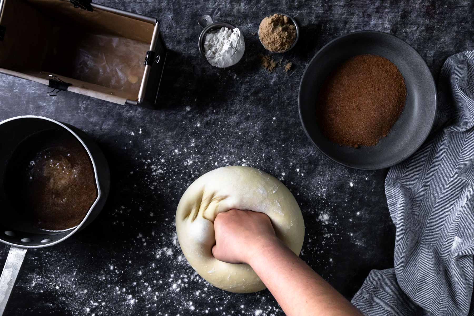 Punching down the dough