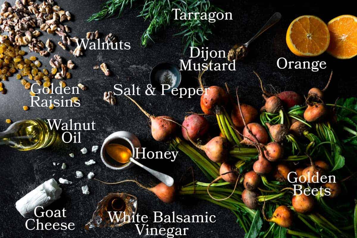 Ingredients needed for this Golden Beet Salad recipe