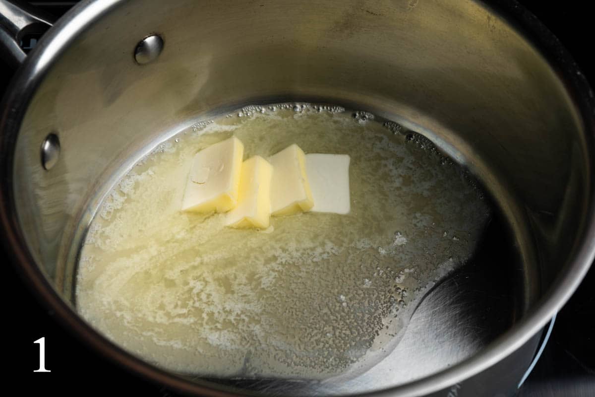 Butter melting in a pot